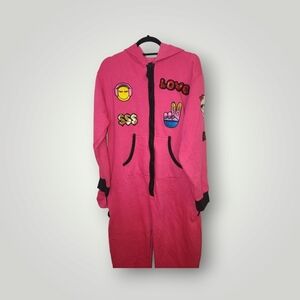 #followme Pink emoji unionsuit pajamas costume size m